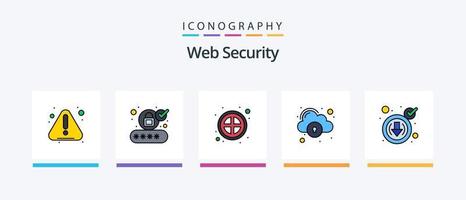 ligne de sécurité Web remplie de 5 icônes, y compris la sécurité. Wifi. virus. signal. serrure. conception d'icônes créatives vecteur