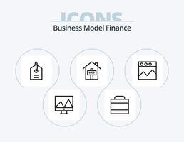 pack d'icônes de ligne de finances 5 conception d'icônes. . finance. . graphique vecteur