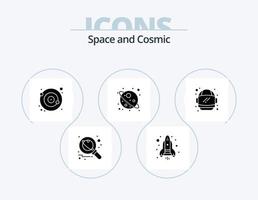 pack d'icônes de glyphe spatial 5 conception d'icônes. espace. astronaute. orbite. univers. espace vecteur