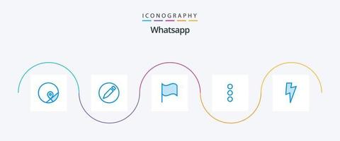 pack d'icônes WhatsApp bleu 5 comprenant. ui. drapeau. basique. interface utilisateur vecteur