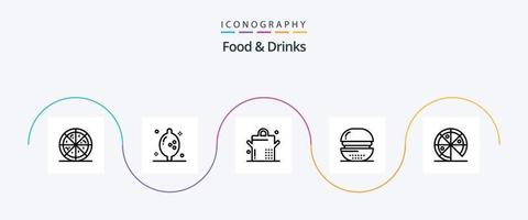 pack d'icônes de la ligne 5 de nourriture et de boissons, y compris. cuisson. pizza. nourriture vecteur