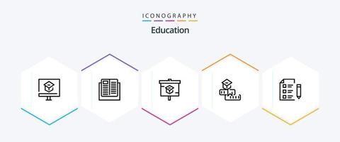 pack d'icônes de 25 lignes d'éducation, y compris l'apprentissage. éducation. apprentissage. présentation vecteur