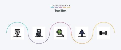 ligne d'outils rempli plat 5 pack d'icônes comprenant. haltères. vecteur