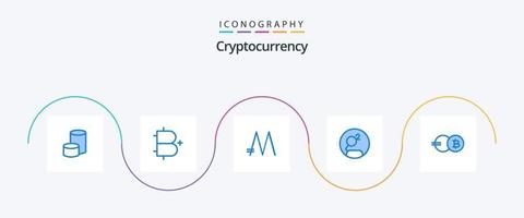 pack d'icônes bleu crypto-monnaie 5 comprenant la pièce eb. crypto. plus. pièce de monnaie. crypto-monnaie vecteur