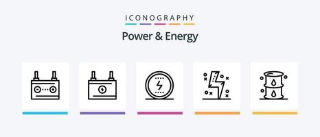 pack d'icônes de ligne de puissance et d'énergie 5, y compris l'énergie. construction et outillage. référencement. pouvoir. électricité. conception d'icônes créatives vecteur