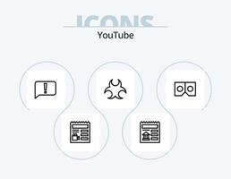 pack d'icônes de ligne youtube 5 conception d'icônes. jeu vidéo. clé. bio. conseil. clavier vecteur
