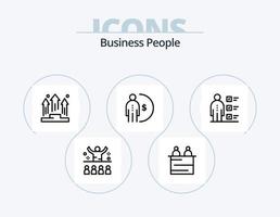 pack d'icônes de ligne de gens d'affaires 5 conception d'icônes. emploi. capacités. personne. personnes. gestion d'entreprise vecteur
