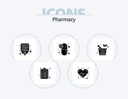 pack d'icônes de glyphe de pharmacie 5 conception d'icônes. médecine. médicaments. niveau. pilules médicales. capsule vecteur