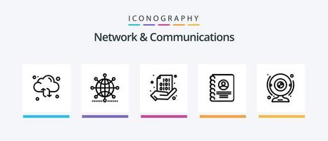 pack d'icônes réseau et communication ligne 5, y compris réseau. signal. codage. la tour. insecte. conception d'icônes créatives vecteur