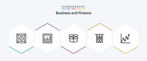 Financer un pack d'icônes de 25 lignes comprenant. . produit. argent. au m vecteur