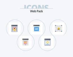 pack d'icônes plat web pack 5 conception d'icônes. boîte. logiciel. meilleur site web. interface du programmeur d'applications. API vecteur