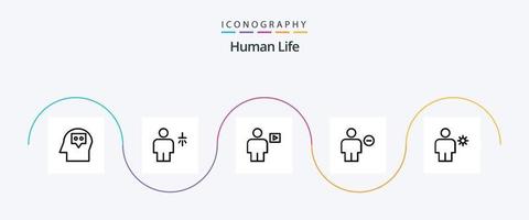 pack d'icônes de la ligne humaine 5, y compris moins. supprimer. avatar. corps. vidéo vecteur