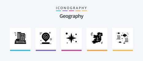 pack d'icônes de glyphe géographique 5, y compris l'emplacement. Irlande. emplacement. vacances. mer. conception d'icônes créatives vecteur