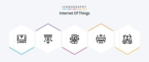 Internet des objets pack d'icônes de 25 lignes, y compris iot. l'Internet. iot. ac. routeur vecteur