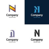 lettre n grand logo pack design création de logos modernes créatifs pour votre entreprise vecteur