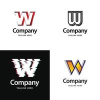 lettre w grand logo pack design création de logos modernes créatifs pour votre entreprise vecteur