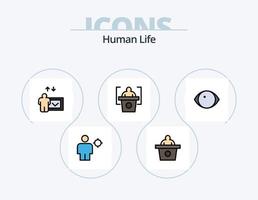 pack d'icônes remplies de ligne humaine 5 conception d'icônes. corps. analytique. corps. droite. doigt vecteur