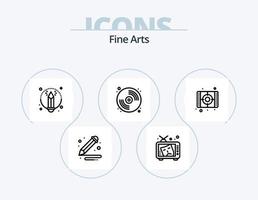 pack d'icônes de ligne de beaux-arts 5 conception d'icônes. art. panier. art. peindre. art vecteur