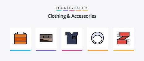 ligne de vêtements et d'accessoires remplie de 5 icônes comprenant des accessoires. Noël. accessoires. boîte. foulard. conception d'icônes créatives vecteur