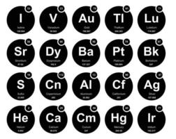 20 tableau préodique de la conception du pack d'icônes d'éléments vecteur