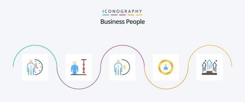 pack d'icônes plat 5 de gens d'affaires, y compris l'efficacité. graphique. gestion d'entreprise. argent. revenu vecteur