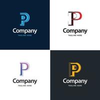 lettre p grand logo pack design création de logos modernes créatifs pour votre entreprise vecteur