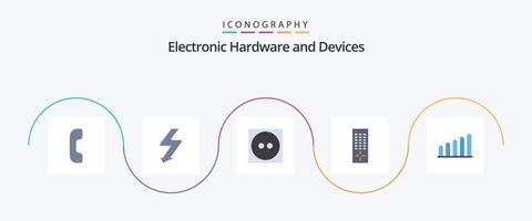 appareils pack d'icônes plat 5 comprenant. contrôle. signal vecteur