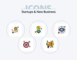 startups et nouveau pack d'icônes remplies de ligne d'affaires 5 conception d'icônes. paiement. grandir. la toile. finance. montagne vecteur