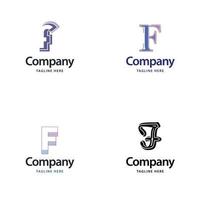 lettre f grand logo pack design création de logos modernes créatifs pour votre entreprise vecteur