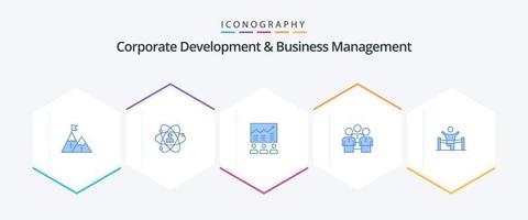 développement d'entreprise et gestion d'entreprise pack de 25 icônes bleues, y compris les entreprises. équipe. développement. Talent. personnel vecteur