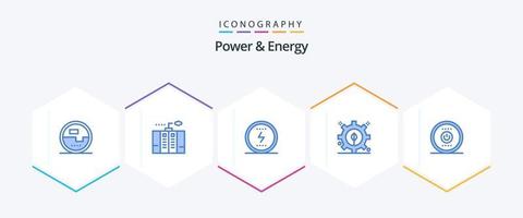 puissance et énergie 25 pack d'icônes bleues, y compris la puissance. développement. Générateur. social. pouvoir vecteur