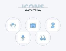 pack d'icônes bleues pour la journée des femmes 5 conception d'icônes. . calendrier. typographie vecteur