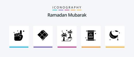 pack d'icônes ramadan glyph 5, y compris le ramadan. invitation. Islam. lettre. plage. conception d'icônes créatives vecteur