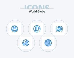 pack d'icônes bleu globe 5 conception d'icônes. . flèche. la toile. l'Internet. mondial vecteur