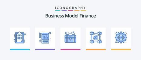 Financer le pack d'icônes bleu 5, y compris les paiements. réseau. déclarations. monnaie. privé. conception d'icônes créatives vecteur