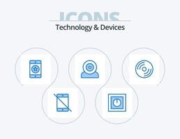 appareils bleu icône pack 5 conception d'icônes. gadget. des ordinateurs. sûr. téléphone. préféré vecteur