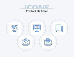 e-mail bleu icon pack 5 conception d'icônes. écrire. poster. l'Internet. lettre. e-mail vecteur