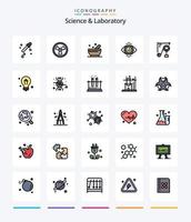 pack d'icônes remplies de 25 lignes de science créative telles que l'idée. machine scientifique. science. science. appareil vecteur