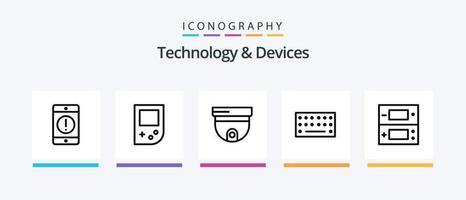 pack d'icônes de la ligne 5 d'appareils, y compris. souris. télécommande. conception d'icônes créatives vecteur