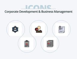 ligne de développement d'entreprise et de gestion d'entreprise rempli pack d'icônes 5 conception d'icônes. personnel. réseau. engrenage. communication. fonctionnement vecteur