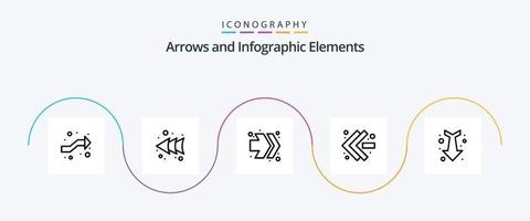 pack d'icônes de ligne de flèche 5 comprenant. complet. avance rapide. bas. gauche vecteur