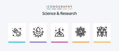 pack d'icônes science line 5 comprenant le laurier. éducation. laboratoire. temps. arrêt. conception d'icônes créatives vecteur