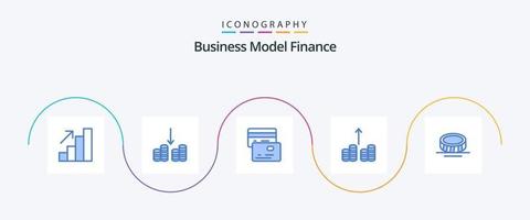 Financer le pack d'icônes bleues 5 comprenant. argent. argent. espèces vecteur