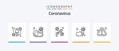 pack d'icônes coronavirus ligne 5 comprenant. nourri. sécurité. anatomie. protecteur. conception d'icônes créatives vecteur