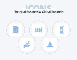 affaires financières et affaires mondiales pack d'icônes bleues 5 conception d'icônes. . en haut. note. doubler. créer vecteur
