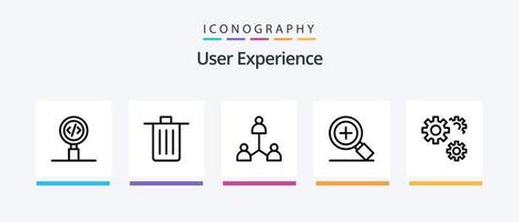 Pack d'icônes de la ligne 5 de l'expérience utilisateur, y compris la flèche. cercle. utilisateur. cœur. télécharger. conception d'icônes créatives vecteur