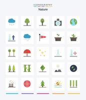 nature créative 25 pack d'icônes plates telles que thermomètre. météorologie. loger. climat. globe vecteur