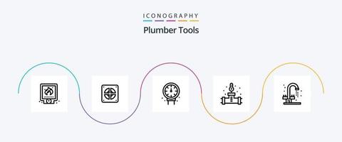 pack d'icônes plombier ligne 5, y compris la salle de bain. plomberie. plomberie. plombier. plomberie vecteur