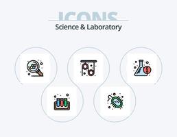 pack d'icônes remplies de ligne scientifique 5 conception d'icônes. . . science. usine. croissance expérimentale vecteur