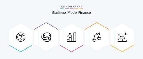 Financer un pack d'icônes de 25 lignes comprenant. . croissance. argent. finance vecteur